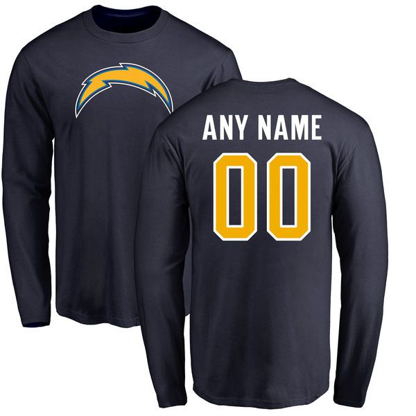 Men Los Angeles Chargers NFL Pro Line by Fanatics Branded Navy Custom Name and Number T-Shirt